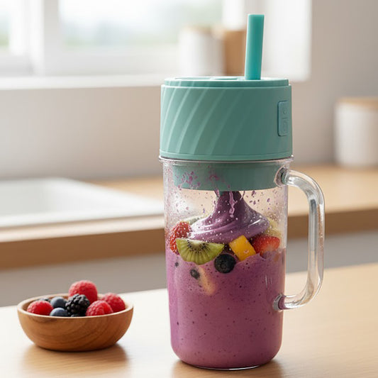 Batidora portátil con pajita