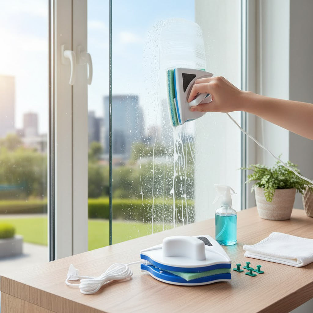 Limpiacristales magnético de doble cara