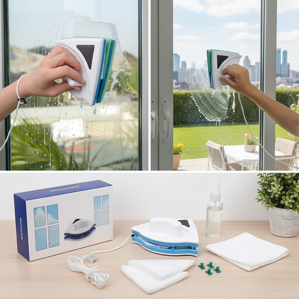 Limpiacristales magnético de doble cara