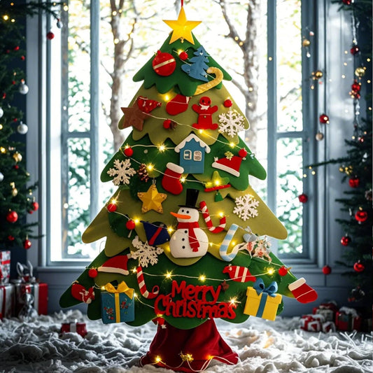 Árbol de Navidad de fieltro DIY (32pcs)