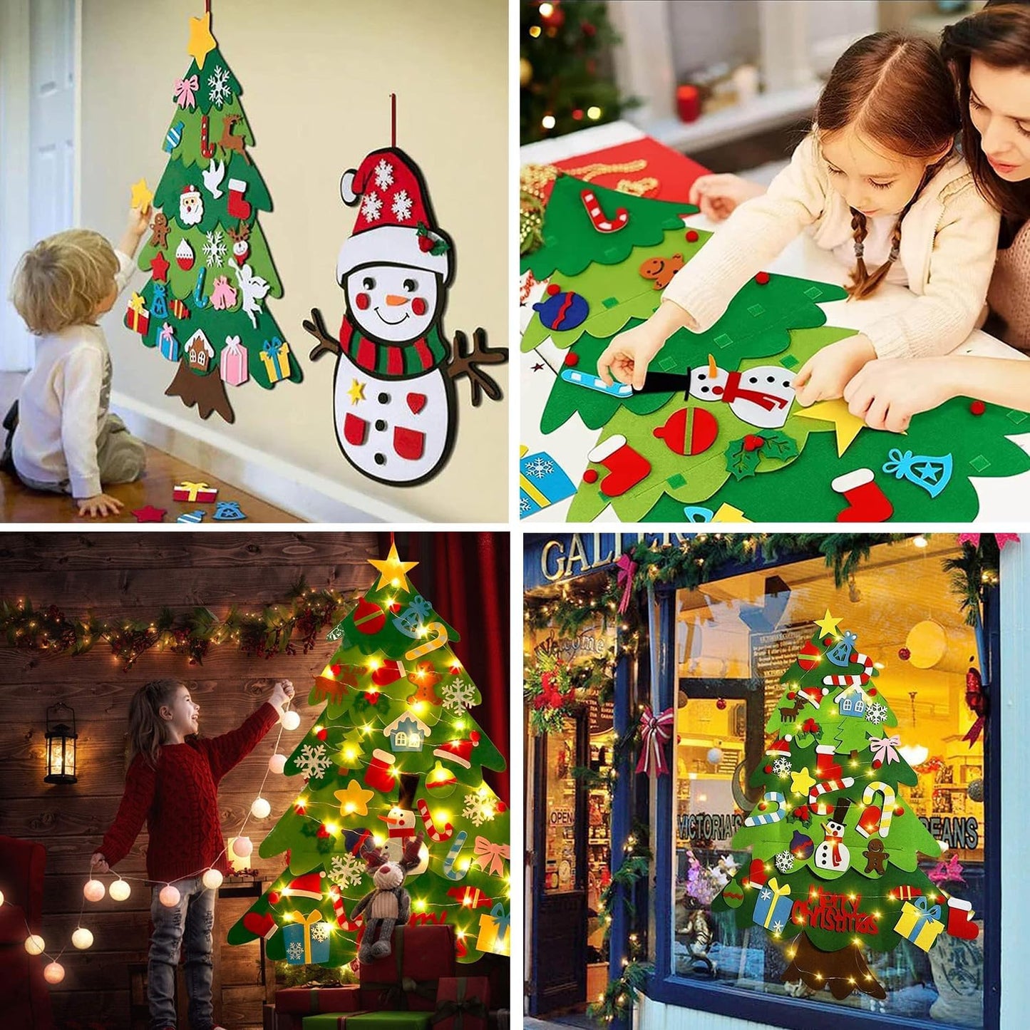 Árbol de Navidad de fieltro DIY (32pcs)