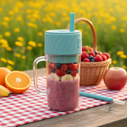 Batidora portátil con pajita