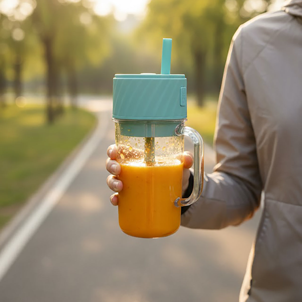 Batidora portátil con pajita