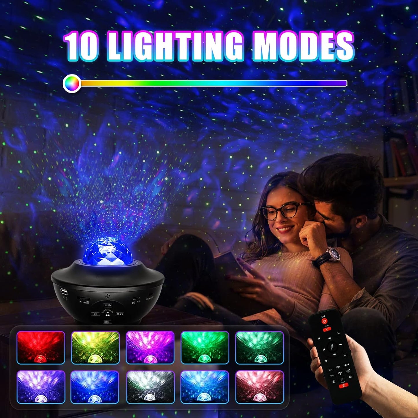 Proyector de estrellas y música 3 en 1