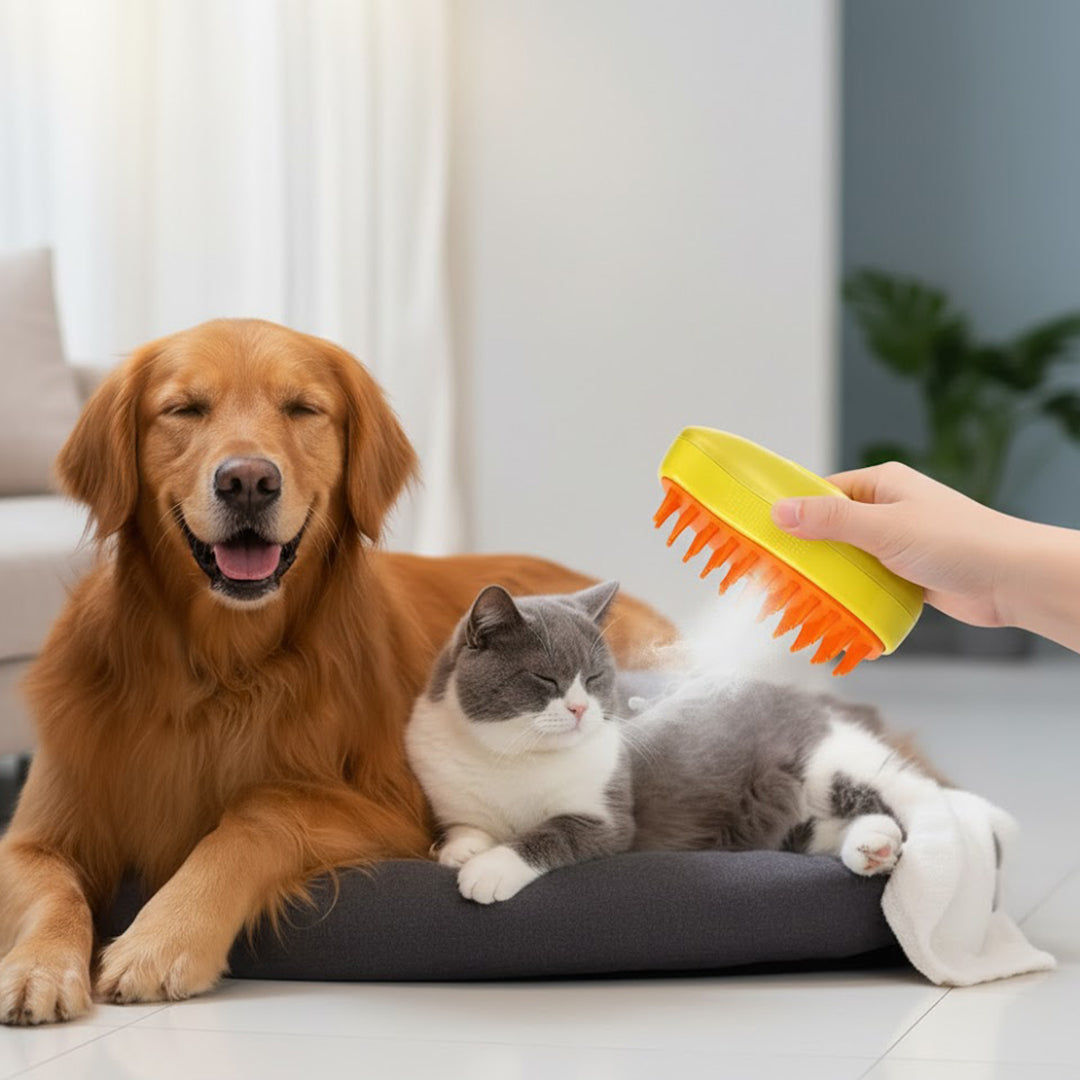 Cepillo mascotas con vaporizador
